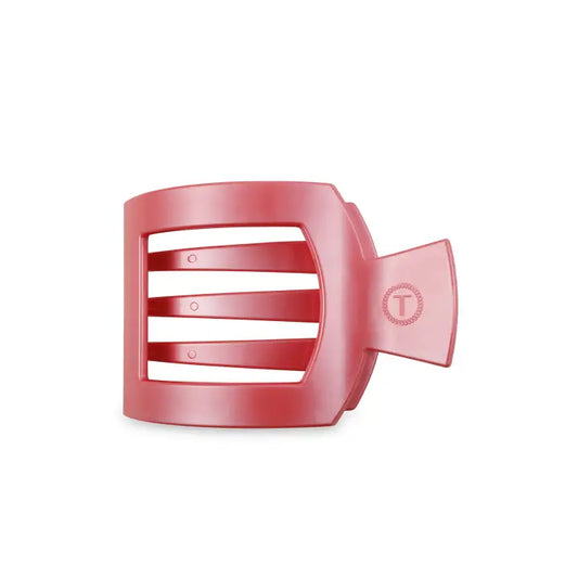 Teleties Square Flat Hair Clip | Medium | Calming Coral