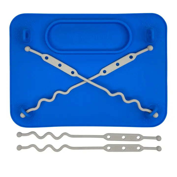 Busy Baby Silicone Placemat - 4 Tether Version-Blue