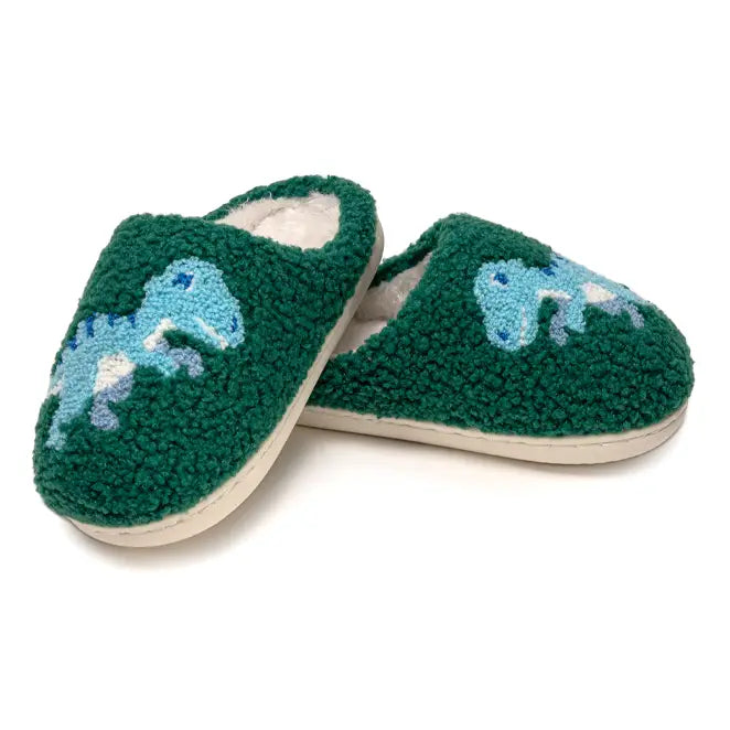 Living Royal Indoor / Outdoor Slippers - Kids - Blue Dinosaurs - Green