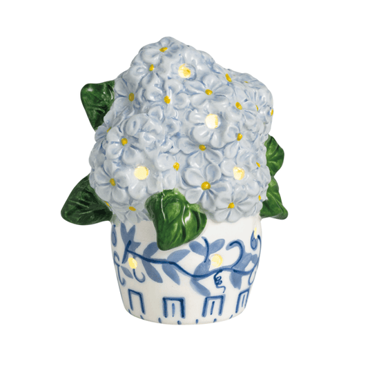 MUD PIE HYDRANGEA LIGHT-UP SITTER