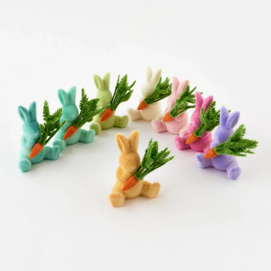 ONE HUNDRED 80 DEGREES Flocked Bunny w/Carrot