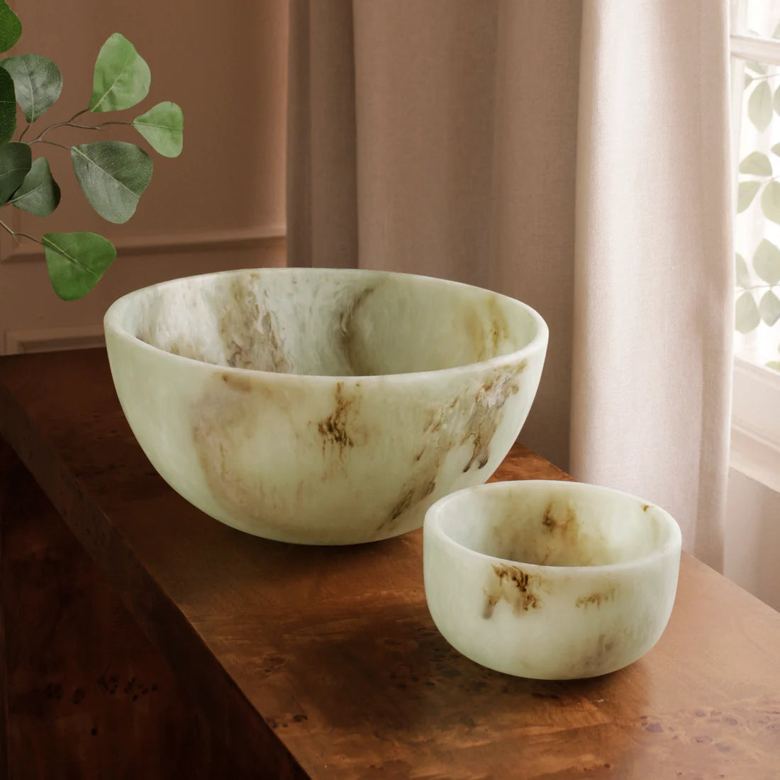 Beatriz Ball RESIN Giada Large Bowl Jade Swirl