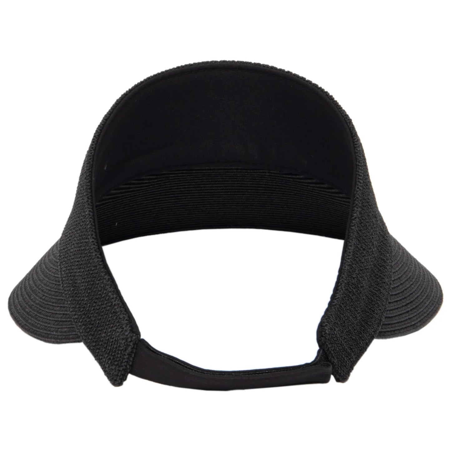 San Diego Hat Monte - Visor with Crochet Crown Panel-Black