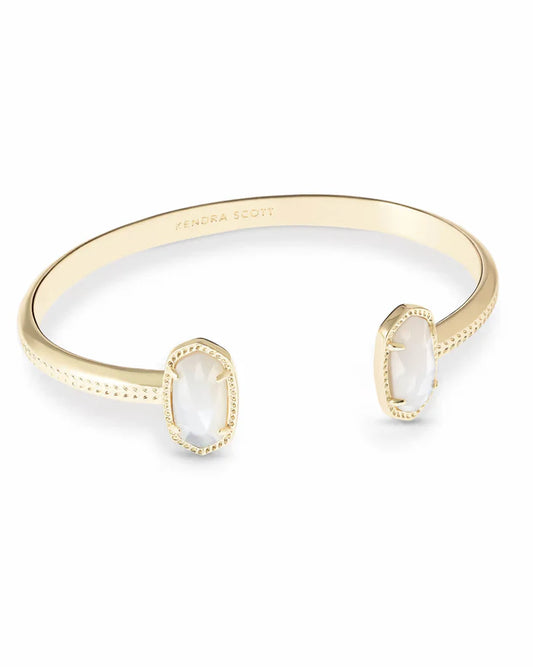 KENDRA SCOTT ELTON CUFF BRACELET GOLD IVORY MOTHER OF PEARL