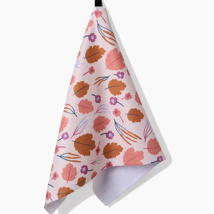 Geometry Forest Leaves Tea Towel