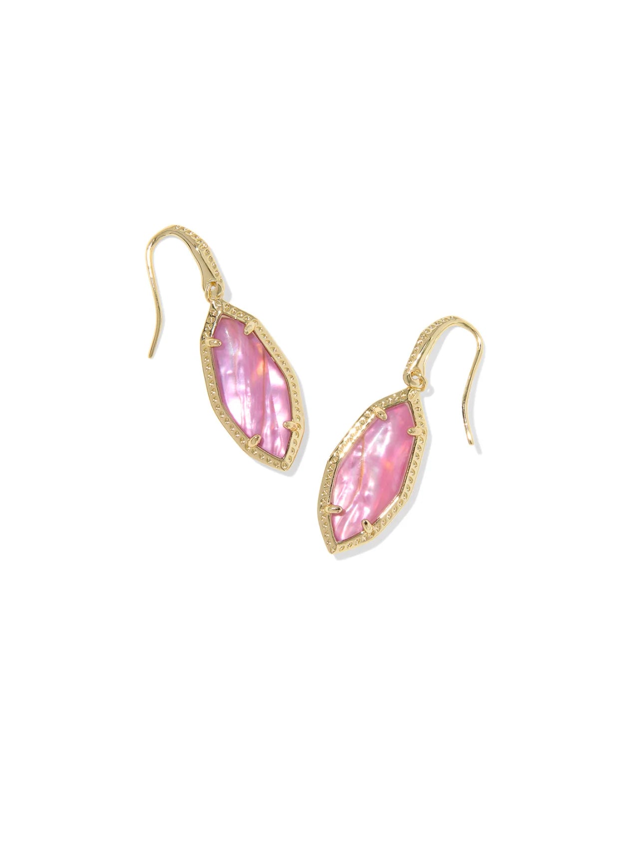 KENDRA SCOTT OPHELIA SMALL DROP EARRINGS GOLD LIGHT MAUVE ILLUSION