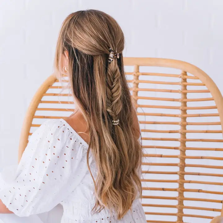 Teleties Classic Hair Clip | Tiny | Blonde Tortoise