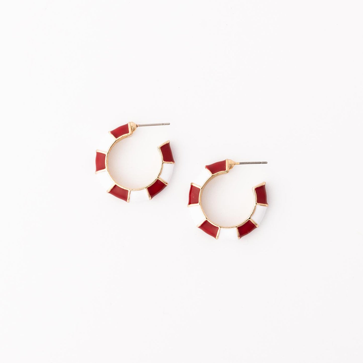 Michelle Mcdowell  Earrings Ashlynn Crimson & White-Small