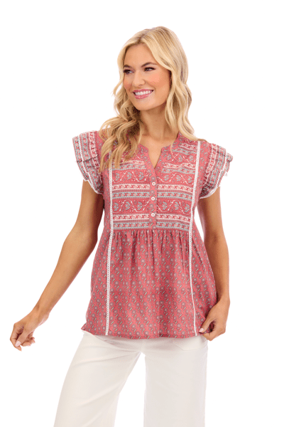 MUD PIE MARINA FLUTTER TOP