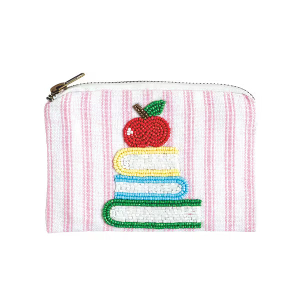 MUD PIE TEACHER BOOKS BEADED POUCH