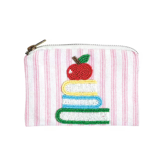 MUD PIE TEACHER BOOKS BEADED POUCH