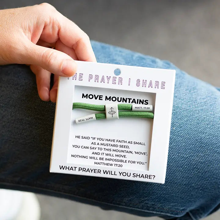 THE PRAYER I SHARE Move Mountains Bracelet, Christian Cord Bracelet