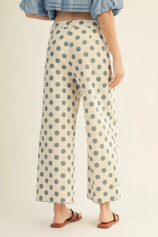 Jodifl High Waist Wide Leg Polka Dot Pants