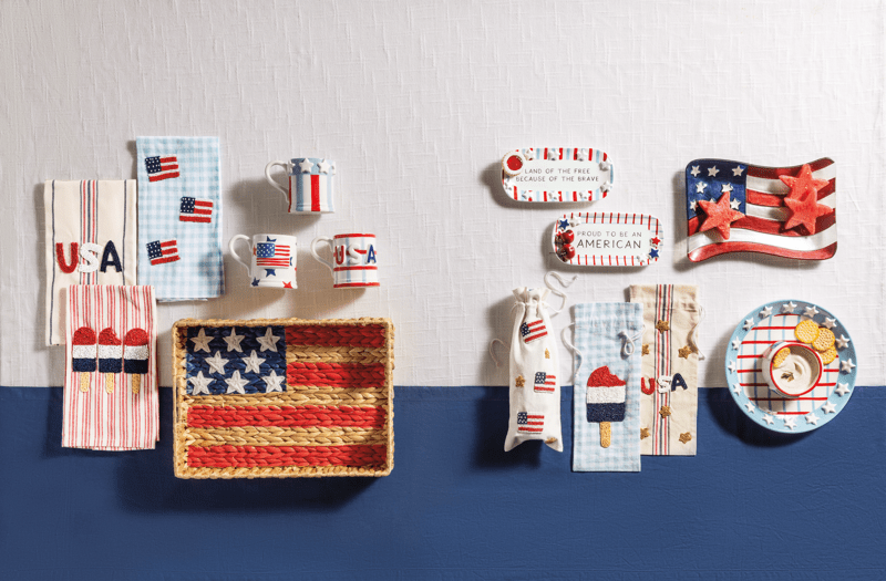 MUD PIE AMERICAN FLAG GLASS PLATE