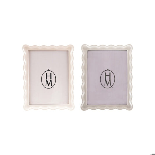HAZEL MAZEL 7-1/4"W x 9-1/4"H Resin Scalloped Photo