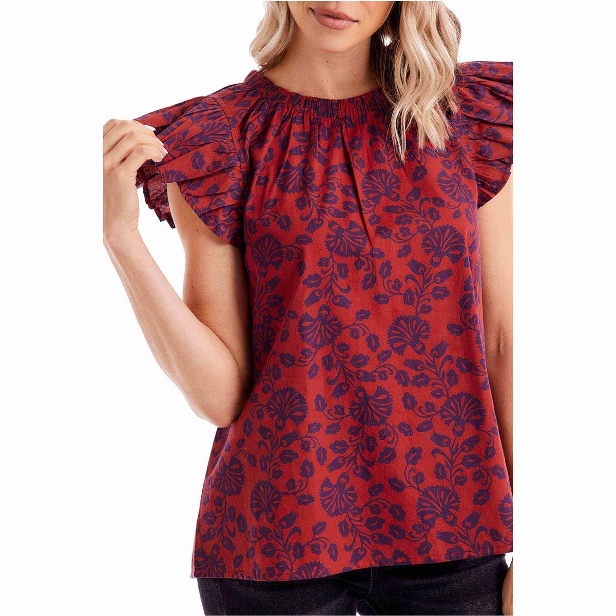 MUD PIE RED FLORAL SALMA TOP