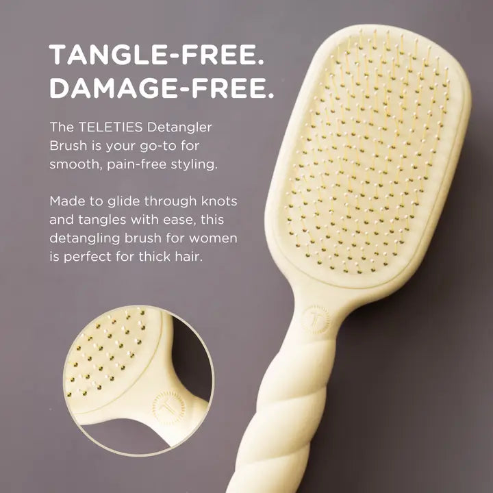 Teleties Detangler Hair Brush For Thick Hair - Tan