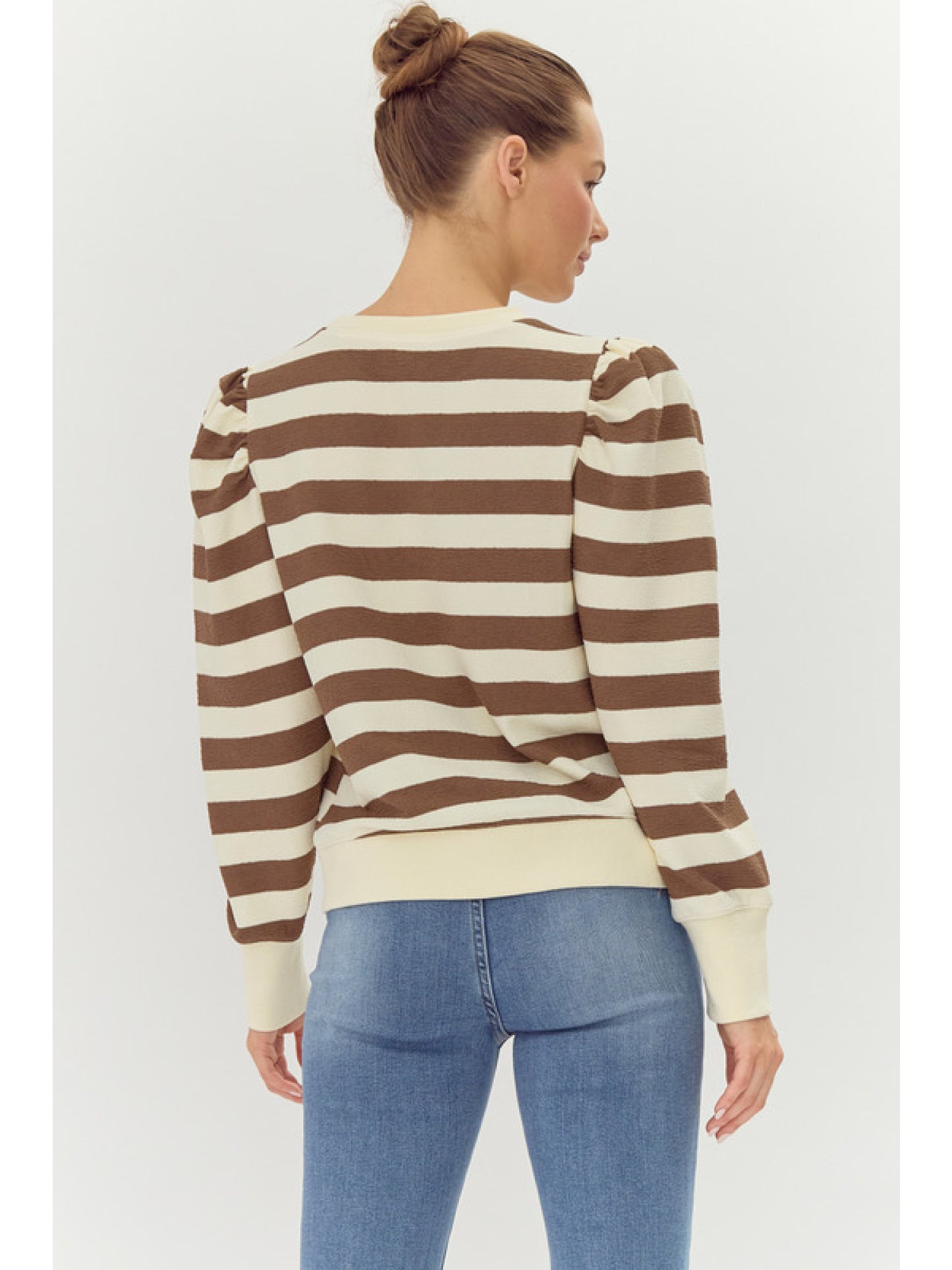 Jodifl Striped Print Sweatshirts Top