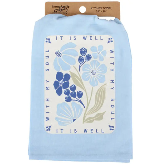 Primitives by Kathy It Is Well with My Soul Kitchen Towel