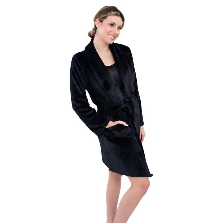 Amanda Blu Black Plush Robe