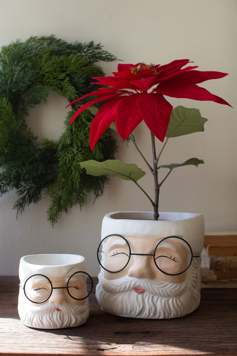 Kalalou Concrete Santa Planters