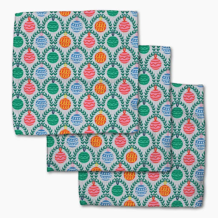 Geometry Christmas Ornaments Dishcloth Set