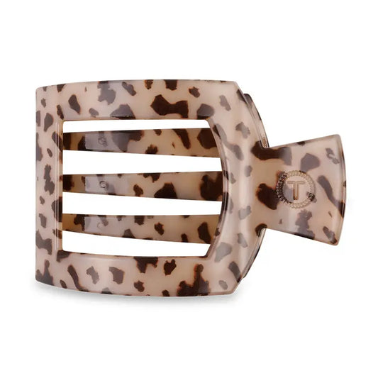 Teleties Square Flat Hair Clip | Small | Blonde Tortoise