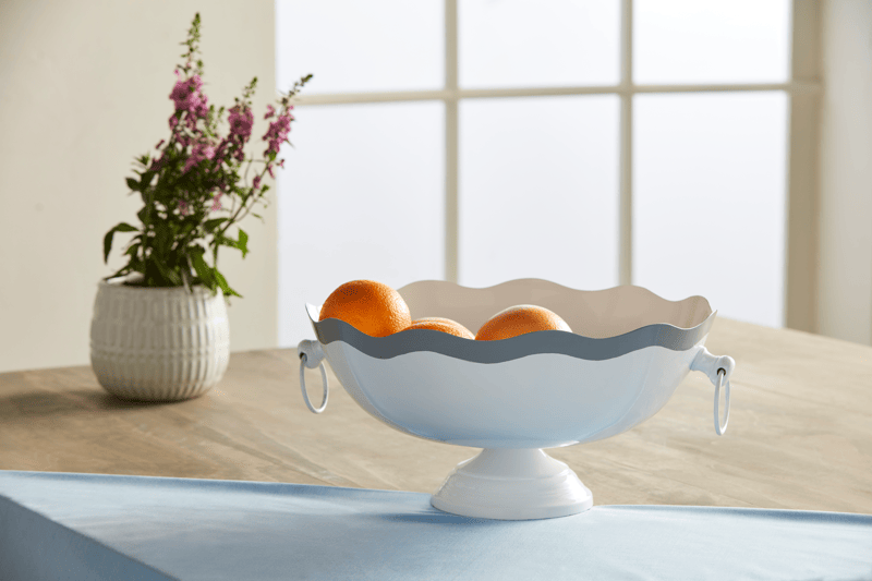 MUD PIE SCALLOPED METAL BOWL