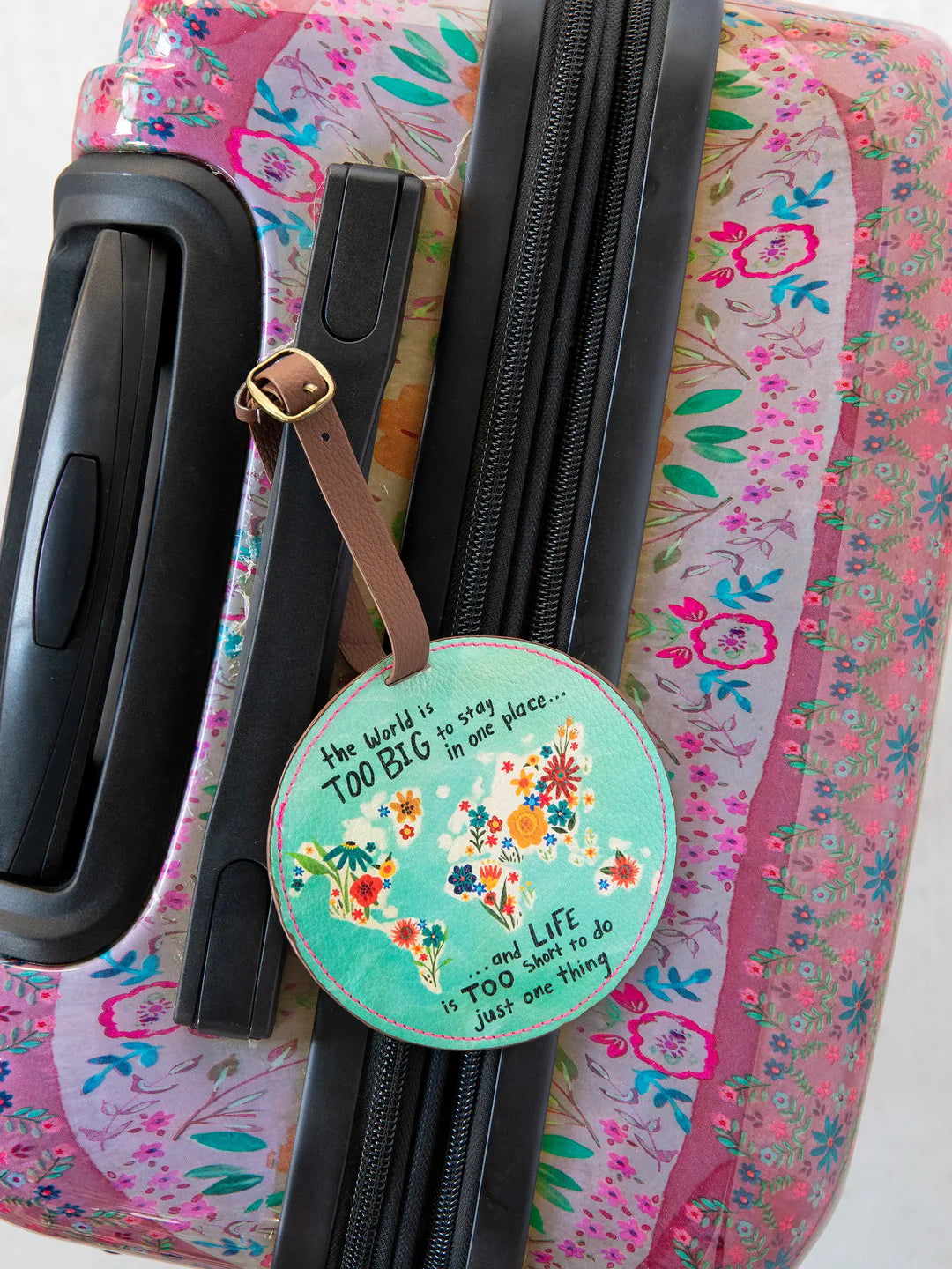 Natural Life Travel Happy Luggage Tag-Life Is Too Short