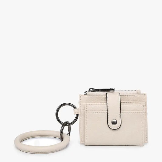 Jen & Co. Sammie Mini Snap Wallet w/ Ring-Bone