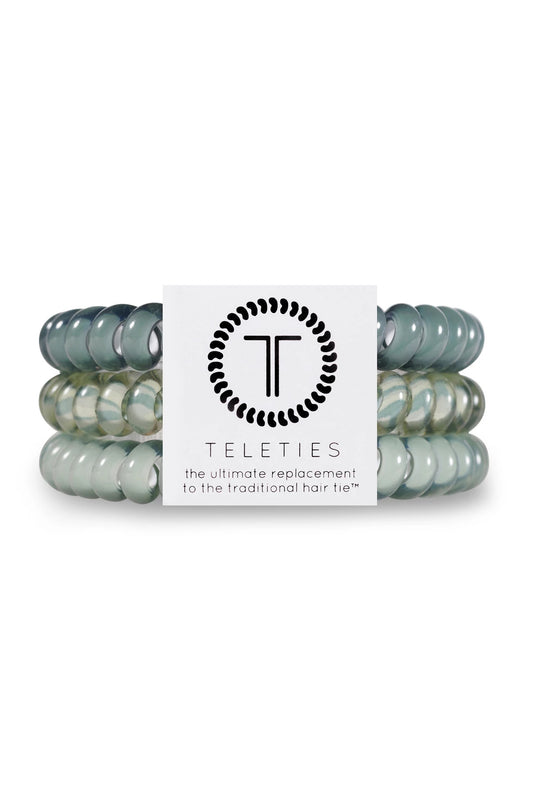 Teleties Small Sage Swirl 3-Pack Hair Ties