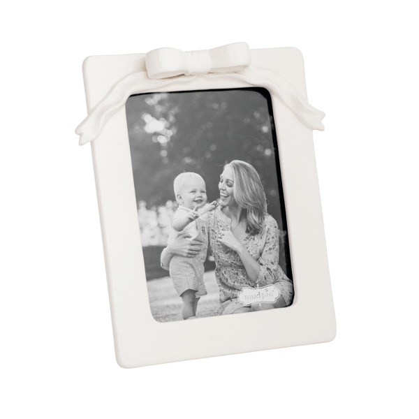 MUD PIE LARGE BOW CERAMIC FRAME