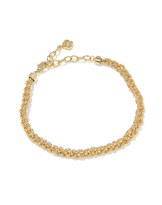 KENDRA SCOTT GABRIELLA BRAIDED CHAIN BRACELET GOLD