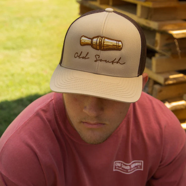 Old South Duck Call - Trucker Hat-KHAKI / BROWN