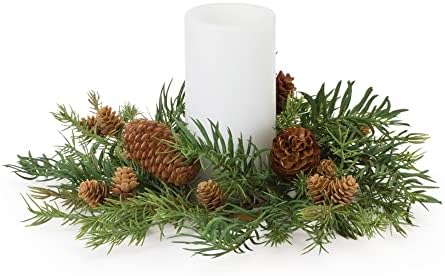 Melrose Pine Candle Ring, 12" Diameter, Plastic