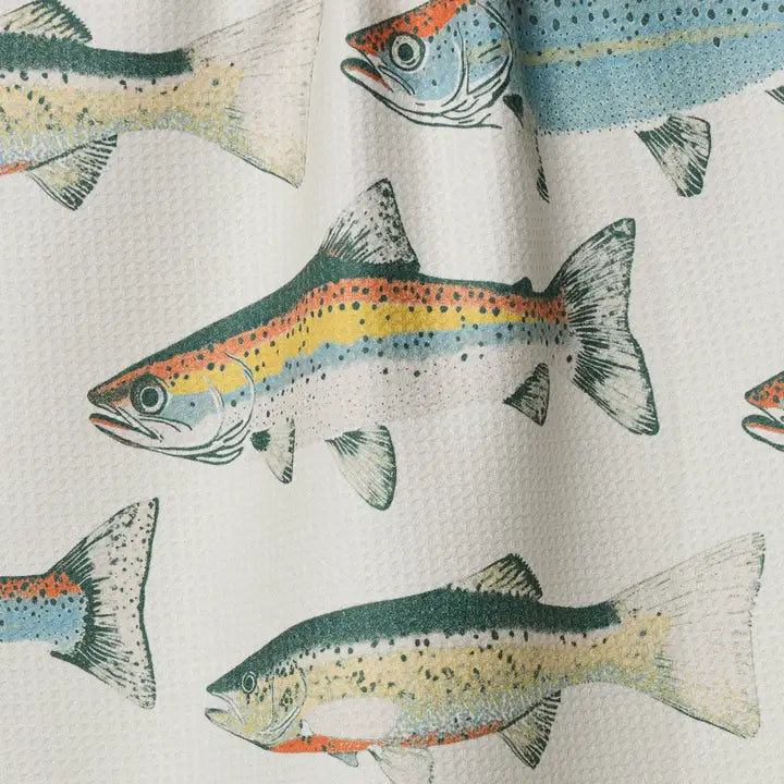Geometry Hooked On Fishing Tea Towel