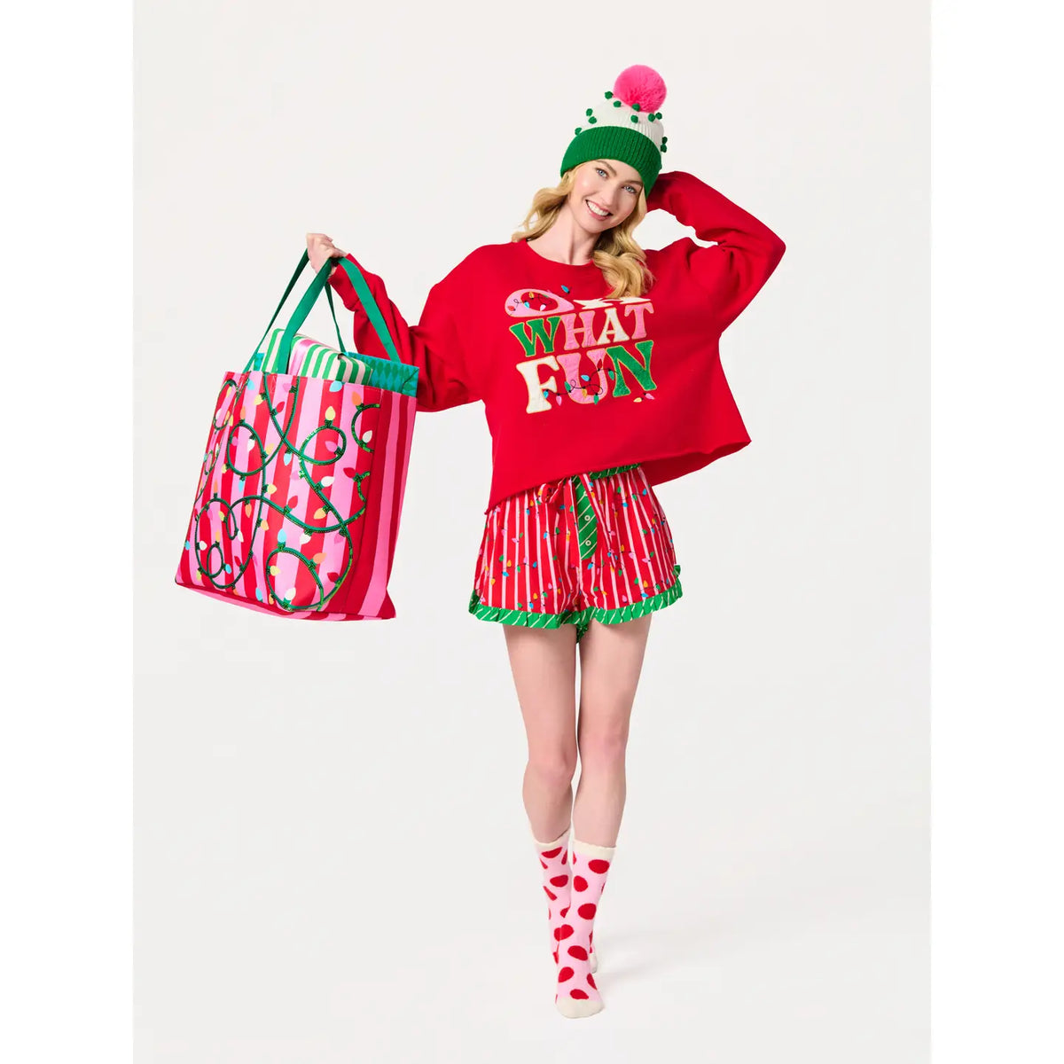 Shiraleah String Lights Gifting Tote, Multi