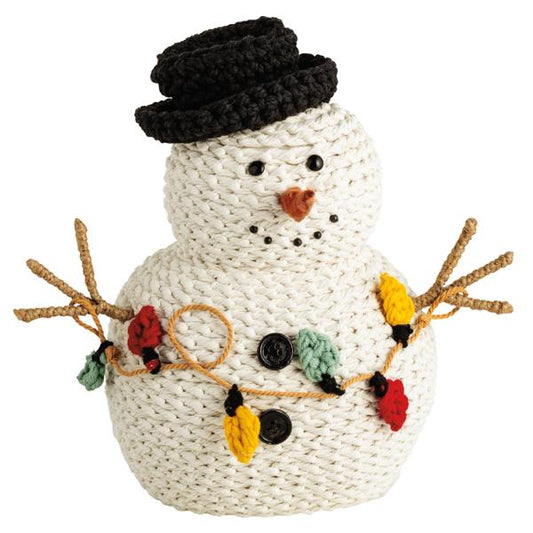 MUD PIE ROPE LIGHT BULB SNOWMAN SITTER