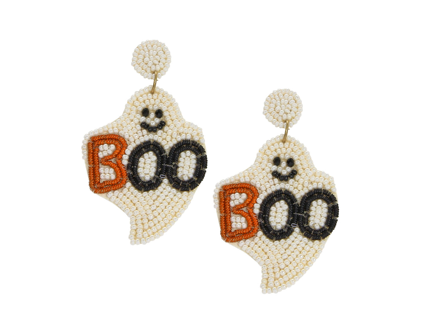 Viola Seed Bead Boo Ghost Earrings