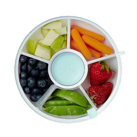Gobe Kids Small Snack Spinner Flip, Travel Snack Box-Macaron Blue