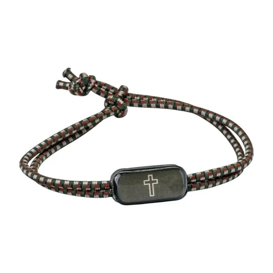 Tap To Pray® Survivor Series Tactical Bracelet-Camo Green + Cross
