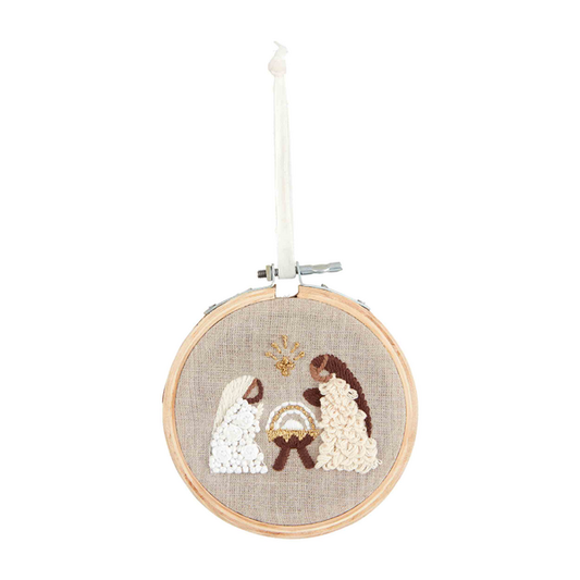 MUD PIE JOSEPH EMBROIDERED ORNAMENT