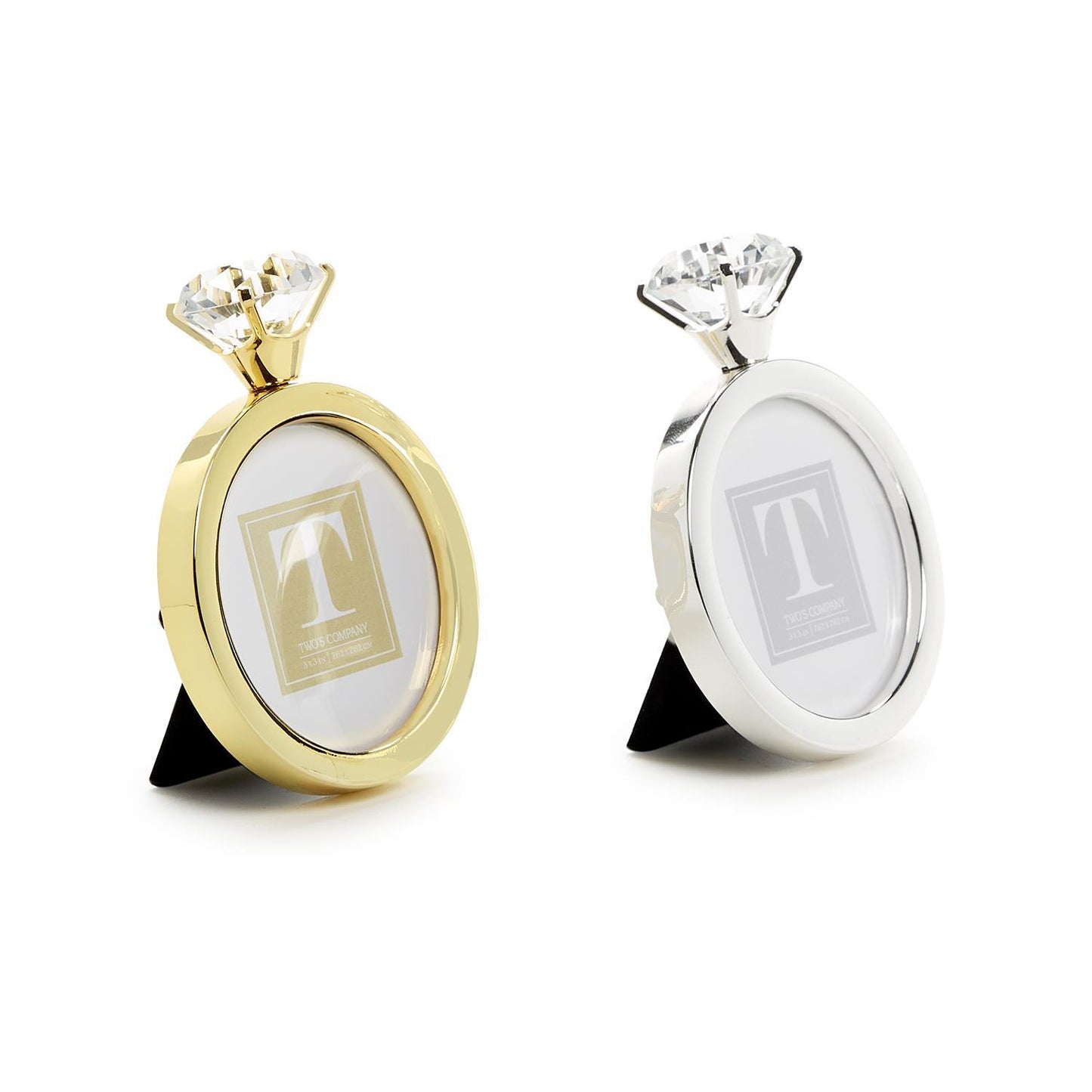 TWO'S COMPANY ROUND DIAMOND RING PHOTO FRAME