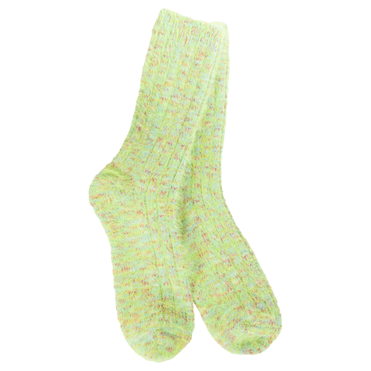 World's Softest Socks Ragg Feather Crew-Lemon Lime