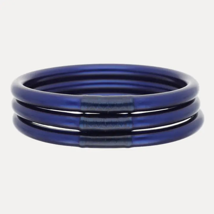 BuDhaGirl Midnight All Weather Bangles® (Set of 3) - Serenity Prayer