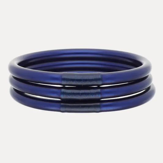 BuDhaGirl Midnight All Weather Bangles® (Set of 3) - Serenity Prayer