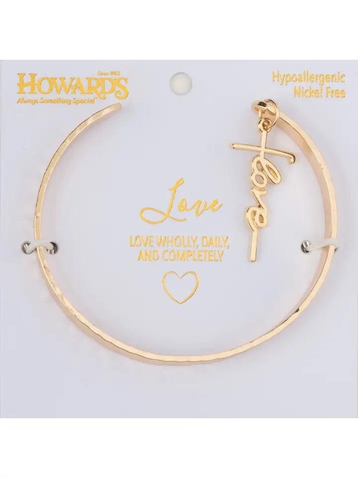 Howard's Inspirational Nina Love Charm Cuff Bracelet