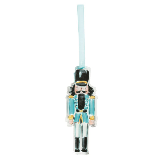 MUD PIE BLUE ACRYLIC NUTCRACKER ORNAMENT