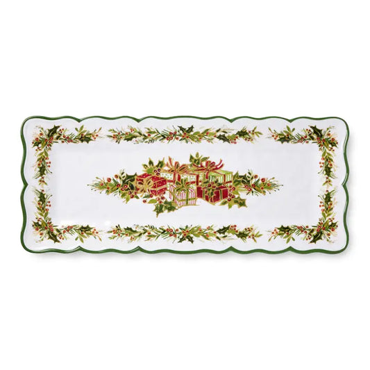 Certified International Holly Tree Rectangular Platter 19in X 8in