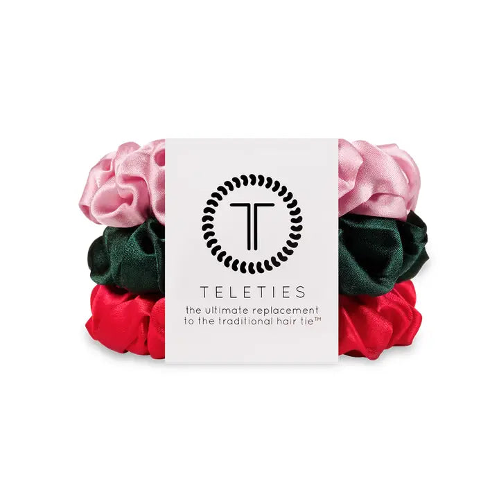 Teleties Silk Hair Scrunchie | Large | Poinsettia